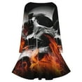 thumbnail image 5 of Dark Skull Long Sleeve Dresses For Women Vintage Elegant Party Dress Oversized V-neck Dress S-8XL, 5 of 7