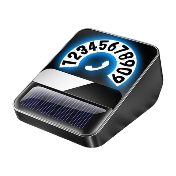 Tarjeta compacta con número de teléfono para salpicadero de coche, placa de matrícula temporal Negro
