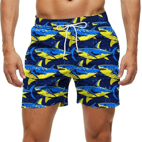 Kakii Men's Swim Trunks Hawaiian Bathing Mesh Lining Suit Swimsuits Beach Shorts with Pockets