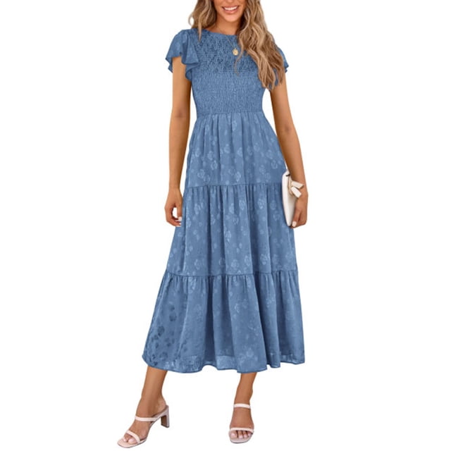 Vestido midi PRETTYGARDEN con estampado floral para verano 2025 para mujer