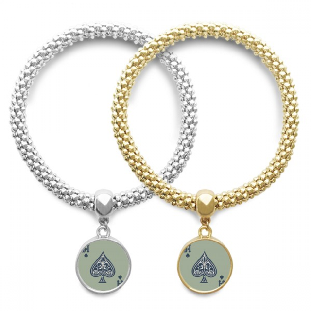 Playing Cards Pattern Gambling Utensils Lover Bracelet Bangle Pendant Jewelry Couple Chain