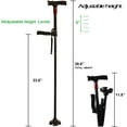 Foldable SelfStanding Aluminum Walking Cane with LED Light & Alarm