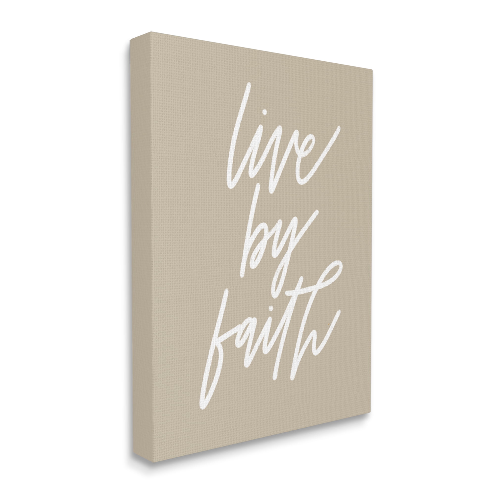 Stupell Industries Live By Faith Minimalistic Religious Novelty Calligraphy Sign,36 x 48, Design by Doodles.Ink.