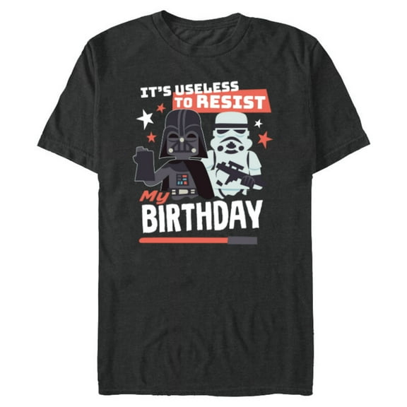 Star Wars Darth Vader It’s Useless to Resist My Birthday - Short Sleeve Blended T-Shirt for Adults - Customized-Dark Heather