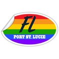 thumbnail image 2 of Port St. Lucie FL Florida St. Lucie County Rainbow Pride Flag 6 Stripes Pride Flag Euro Decal Bumper Sticker 3M Vinyl 3" x 5", 2 of 3