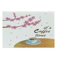 thumbnail image 1 of Coffee Time Cutting Board, Cartoon of Japanese Spring Cherry Blossom Branches and Drink Cup Print, Decorative Tempered Glass Cutting and Serving Board, in 3 Sizes, by Ambesonne, 1 of 2