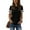 2#38-BLACK, variant on Summer Short Sleeve Tops for Women Color Block Casual Tunic Crew Neck Striped T Shirts Yellow Women Tops Size L