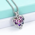 thumbnail image 3 of Cremation Jewelry Heart Urn Necklaces for Ashes for Women Flower Memorial Mini Keepsake Ashes Hollow Pendant Ashes Holder, 3 of 5