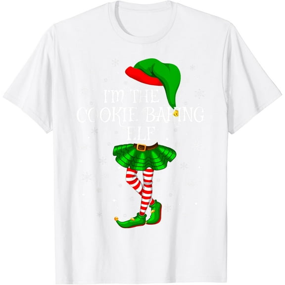 Family Matching Women Girls The Cookie Baking Elf Christmas T-Shirt