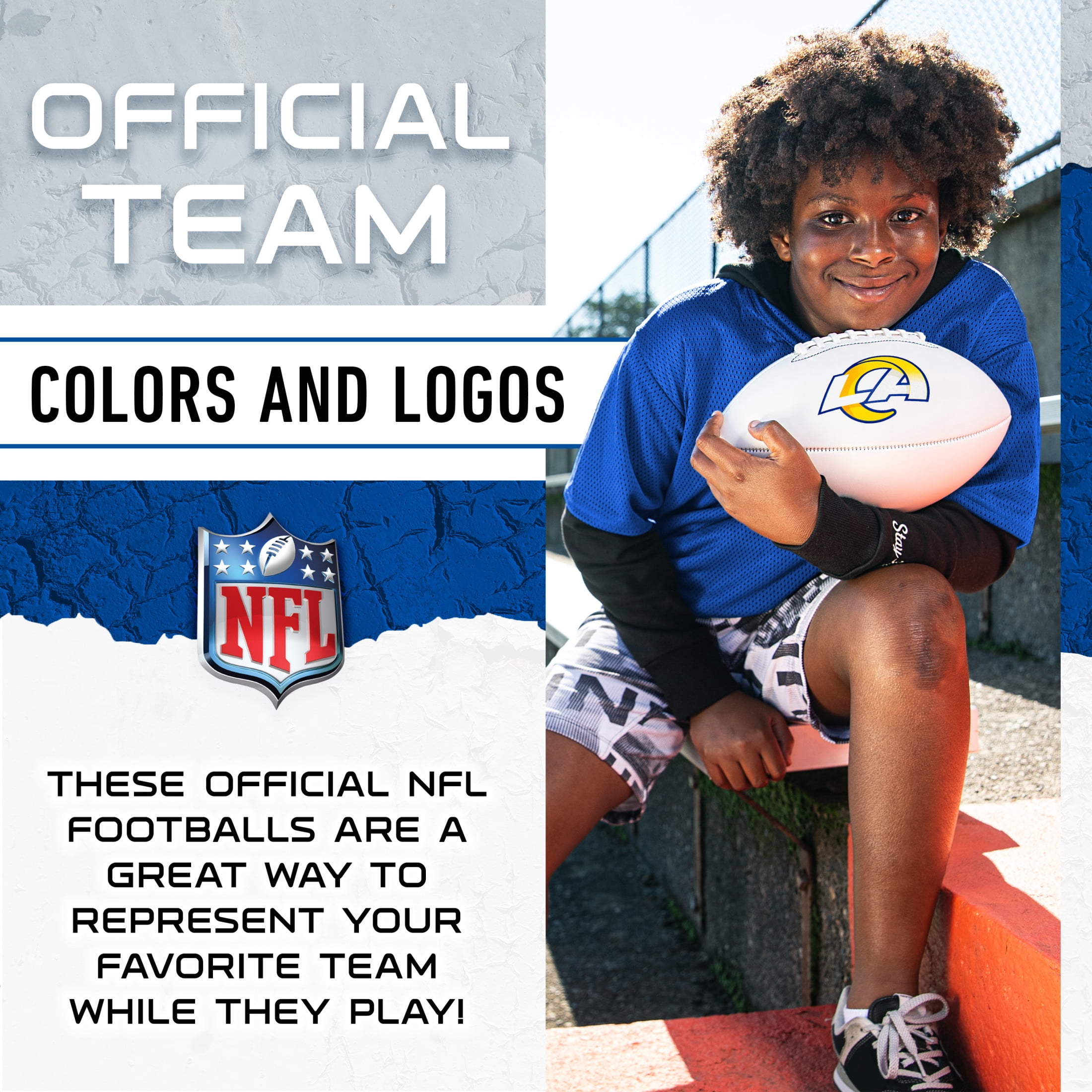 Franklin Sports NFL Los Angeles Rams Autograph Football - Official Size White Panel Souvenir Football for Autographs + Signatures - NFL Team Fan Shop Memorabilia Football for Display