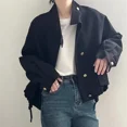thumbnail image 3 of -Chaqueta corta Vintage para mujer, moda Coreana de dinero antiguo, informal de gran tamaño, ropa de calle elegante, estética, Otoño, 2023, 3 of 5