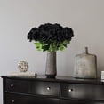 thumbnail image 5 of Zukuco 12Pcs Silk Roses Artificial Flowers Realistic Single Stem Flowers Fake Rose Bouquet for Arrangement Wedding Party Office Home Decor (Black), 5 of 7