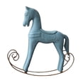 thumbnail image 2 of deevoka Rocking Horse Statue Centerpiece Rocking Horse Figurine for Office Desk Blue, 2 of 9