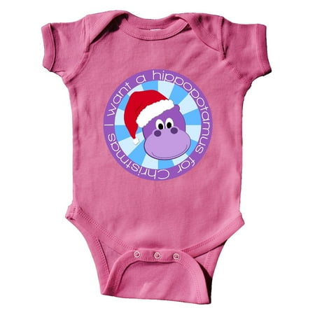 

Inktastic I want a hippopotamus for Christmas Gift Baby Boy or Baby Girl Bodysuit