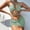 Green, variant on NMMUED Women's 3 Piece Swimsuit Halter Bikini Set with Skirt Cover Up Criss Cross Lace Up Bathing Suits Ruched Tie Side Summer Vacation Swimwear Blue L