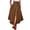 Brown, variant on ZANZEA Women Summer Skirts Split Hem Lace-Up Asymmetric Party Casual Long Skirt