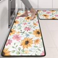 thumbnail image 2 of Kitchen Rugs Sets Of 2,White Sunflower Colorful Flower Pattern Anti Fatigue Kitchen Mat Rugs Non Slip Washable,Decorative Kitchen Floor Mats for Kitchen,Sink,Laundry,17"x47"+17"x47", 2 of 5