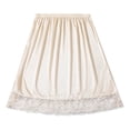 thumbnail image 2 of Women's Solid Color Mesh Lace Trim Half Slip Skirt High Waist Elatic Waist Anti Chafing A‑Line Safety Underskirt Liner Khaki Free Size, 2 of 5