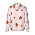 thumbnail image 3 of Daiia Strawberry UPF 50+ Sun Protection Hoodie Jacket Lightweight Long Sleeve Sun Shirt for Women Men with Pocket Hiking Outdoor-, 3 of 9