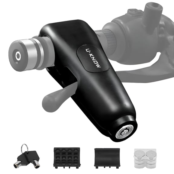 GJX Motorcycle Throttle Lock - Bike Locks Heavy Duty Anti Theft Grip Lock - 110db Motorcycle Alarm, Bicycle Security Locks, Scooter Locks Anti Theft, Adjustable Black Motorcycle Lock