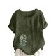 thumbnail image 1 of Vestidos Casuales Para Mujer, Blusas De Mujer De Moda Blusa tipo túnica informal de lino con estampado de peces del océano y botones de manga corta para mujer, 1 of 4