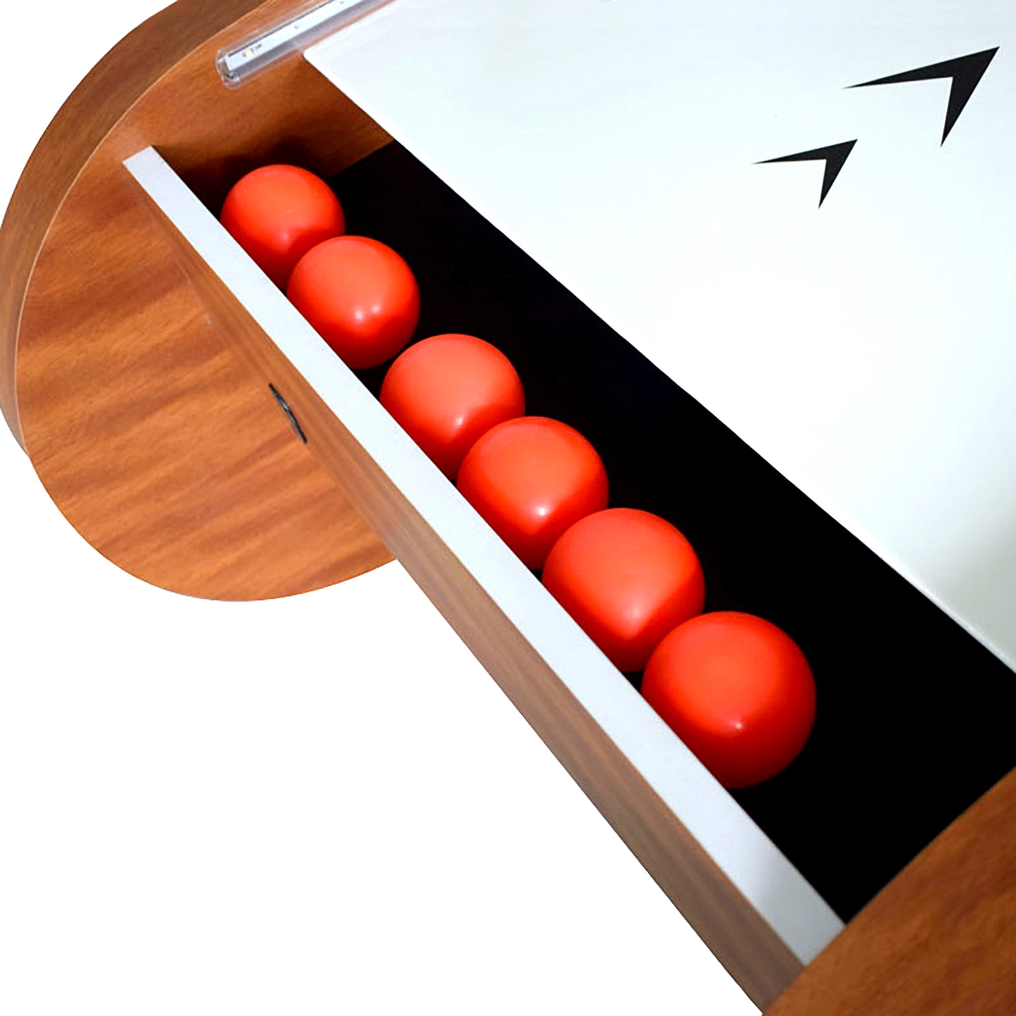 Hathaway Boardwalk 8-ft Arcade Ball Table for Family Game Rooms with LED Track Lighting, Scratch-Resistant Playfield
