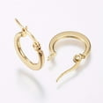 thumbnail image 2 of 1 Pair 304 Stainless Steel Hoop Earrings Non-allergenic Earrings Golden Earrings Decoration for Women Birthday Festival Elegant Gifts Personalized Jewelry 14~16x2mm pin: 0.7x1mm Golden, 2 of 2