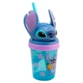 thumbnail image 2 of Vaso De Plástico con Tapa Figura 3D Y Popote, Diseño Stitch Disney Clásicos, Colección Personajes Animados, Capacidad 384ml, Color Azul, 2 of 6