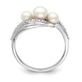 thumbnail image 2 of Sterling Silver Rhodium Plated Diamond and FW Cultured Pearl Ring, 2 of 6