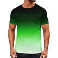 thumbnail image 3 of BVOFAR Crew Neck T-Shirts for Men Summer Casual Short Sleeve Undershirts Relaxed Fit Gradient Tops Breathable Moisture Wicking Shirt Green XXL, 3 of 10
