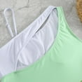 thumbnail image 7 of WREESH Women's Color Block One Piece Swimsuit - Asymmetrical One Shoulder Adjustable Strap Swimsuit Athletic Bathing Suit Green, 7 of 7