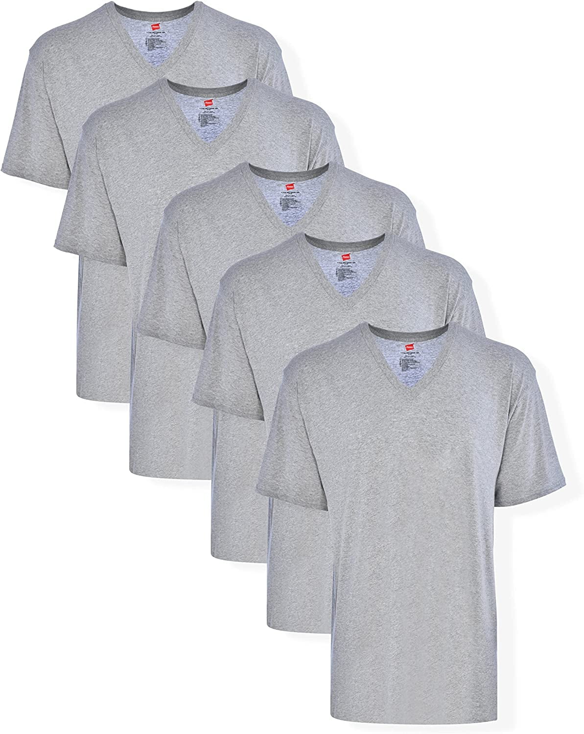 Hanes Mens Tall Man V Neck T Shirt Pack Of 5 Gray 3x Large 4248