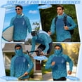 thumbnail image 5 of SEANATIVE Men's Summer Fishing Hoodie Top Long Sleeve UV Protection Hooded Fishing Shirt with Mesh Face Mask, Hiking Running T-Shirt Cooling Outdoor Wear, 4XL, Ocean Water Print Blue, 5 of 7