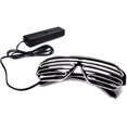thumbnail image 1 of Light Up Flashing Shutter Neon Rave Glasses El Wire LED Sunglasses, 1 of 5