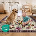 thumbnail image 4 of ODIKA 2'x3' Ultra-Soft Accent Mat, Mauve Damask Vintage Scroll Trellis Border Distressed Faded Boho None Washable, Bare feet friendly, Easy Care Indoor rug for Bedside, Footrest, 4 of 7