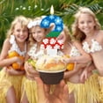 thumbnail image 4 of Tropical Cartoon Birthday Number Candle, Cartoon Flower Summer Blue and Red Candle Topper Fun & Colorful Cake Topper for Hawaiian Party Decorations Perfect for Kids‘ Birthday Cake (2), 4 of 7