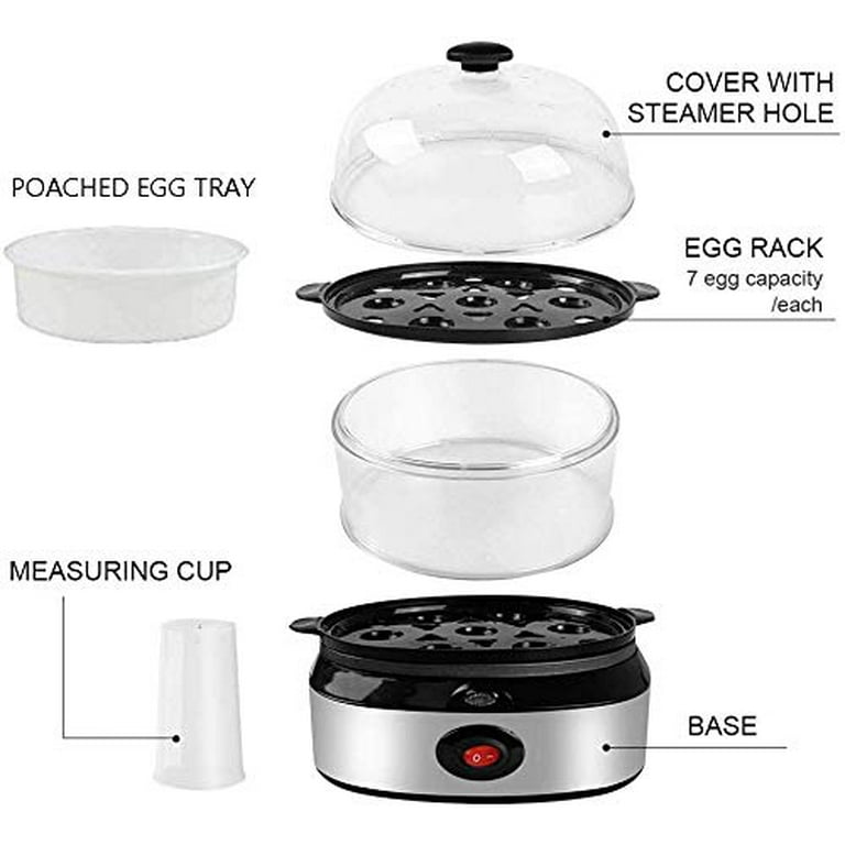 VIGIND Electric Egg Cooker Boiler Maker Soft, Medium or Hard Boil, 14 Egg  Capacity Two Layer Egg Maker,Egg Steamer,With Automatic Shut Off, Egg  Slicer