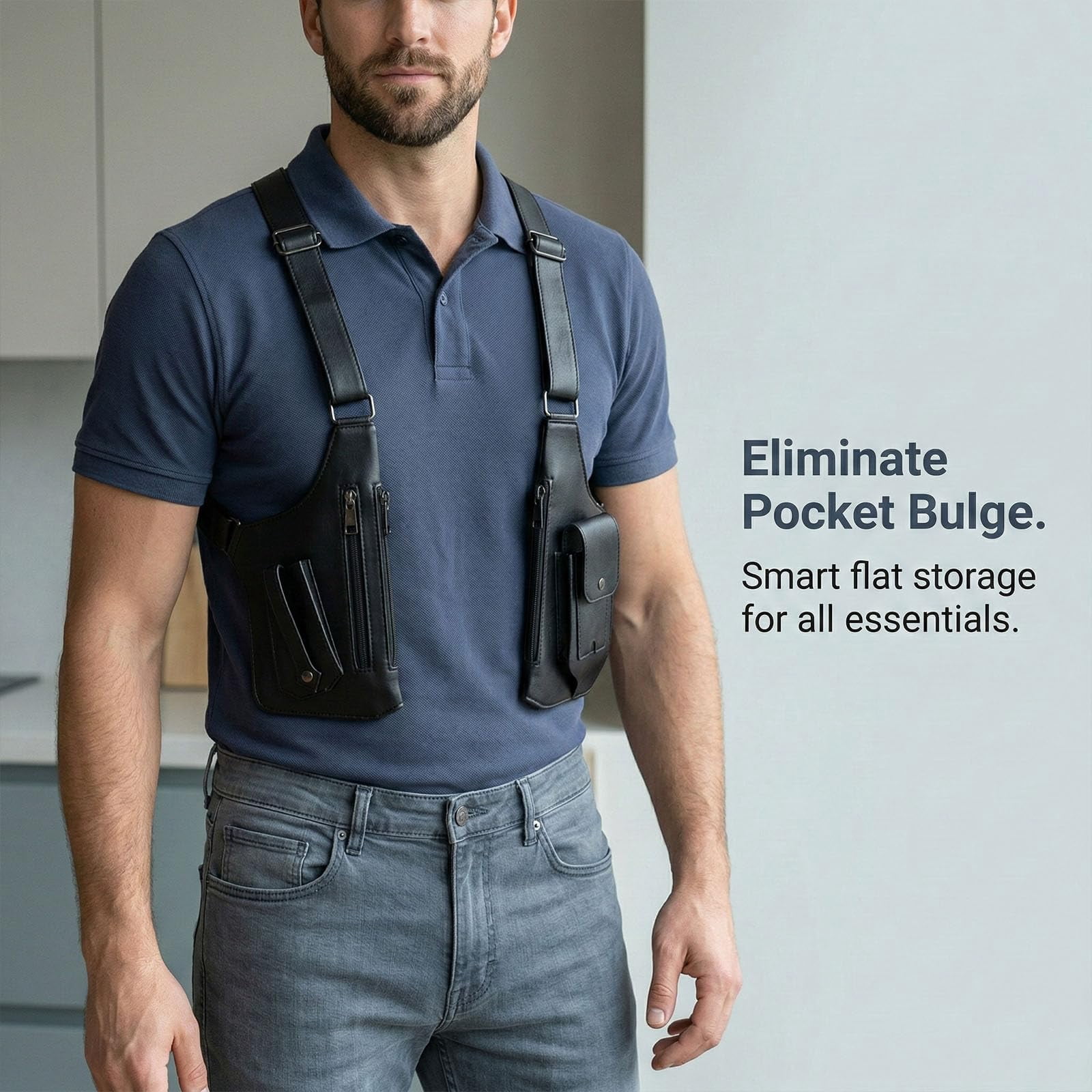 Omlopp Cross-Body Sling Pack, Classic Shoulder Satchel, Pickpocket-Proof Hidden Crossbody Sling Bag, Slim Undercover