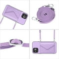 thumbnail image 4 of Nalacover Crossbody Wallet Case for iPhone 12 RFID Blocking Card Slot Holder, Magnetic Flip Folio Purse Case, PU Leather Envelope Design Handbag Women Girls For iPhone 12, Purple, 4 of 10