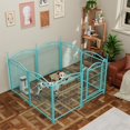 thumbnail image 2 of Demi Bonn Dog Playpen for Indoor, Yard, RV Camping, 32" 8 Panels Dog Fence for Puppy and Small Dogs, Outdoor Foldable Pet Exercise Pen with Doors, Blue, 2 of 9