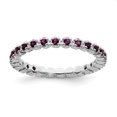 thumbnail image 1 of 925 Sterling Silver Rhodolite Garnet Stackable Ring Birthstone June Gemstone, 1 of 8