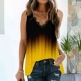 thumbnail image 2 of Women Summer Sleeveless Gradient Color Printed V Neck Lace Tank Tops Casual Vest Tops Dress Top Camisole Tall Women Sleeveless Cotton Silk Top Women 30th Birthday Tops for Women 3x Womens, 2 of 5