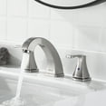 thumbnail image 2 of PARLOS Widespread Double Handles Bathroom Faucet with Pop Up Drain and cUPC Faucet Supply Lines, Brushed Nickel, 2 of 10