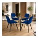 thumbnail image 4 of Comedor 4 Silla Velvet Mesa Cristal Minimal Estructura Acero azul, 4 of 7