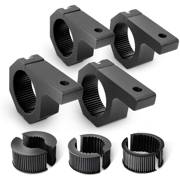 Nilight - 4PCS Mounting Bracket Kit LED Off-Road Light Horizontal Bar Tube Clamp Roof Roll Cage Holder, Black