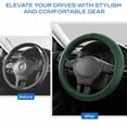 thumbnail image 2 of Skechers Steering Wheel Cover, Leather Steering Wheel Cover for Cars, Non-Slip Steering Wheel Cover, Universal Fit Steering Wheel Cover for SUV Truck (14.5"-15"), Green, 2 of 8
