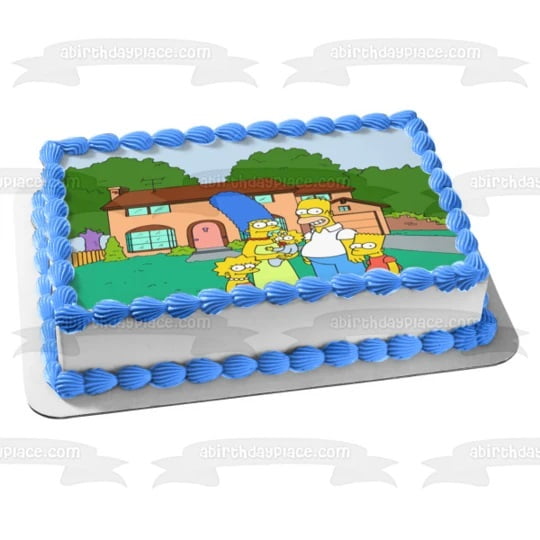 The Simpsons Bart Lisa Maggie Marge Homer House Edible Cake Topper Image -  Walmart.com