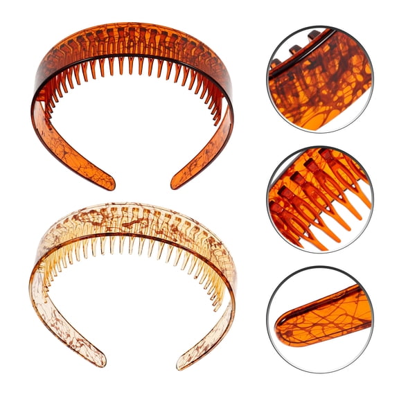 LEORX Comb Hair Bands Headband for Women Light Brown 2Pcs