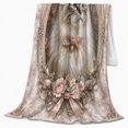 thumbnail image 2 of Majestic Fluffy Cat Ornate Oval Frame Pink Roses, Cozy Pet Portrait Pattern, Warm Flannel Blanket for Living Room and Bedroom, Cat Lovers Valentine's Day Gift, Pet Lover Home Decor, 2 of 9