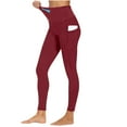 thumbnail image 6 of Women's Naked Feeling Workout Leggings 25 Inches - High Waisted Yoga Pants with Side Pockets Running Tights 2 Pack High Waist Yoga Pants, Running 4 Way Stretch Yoga Leggings Multicolor XXL, 6 of 8